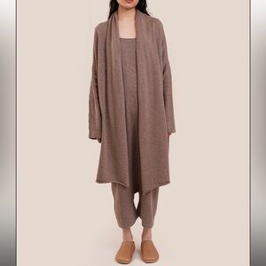 Lauren Manoogian Long Slouch Cardigan Umber Melange